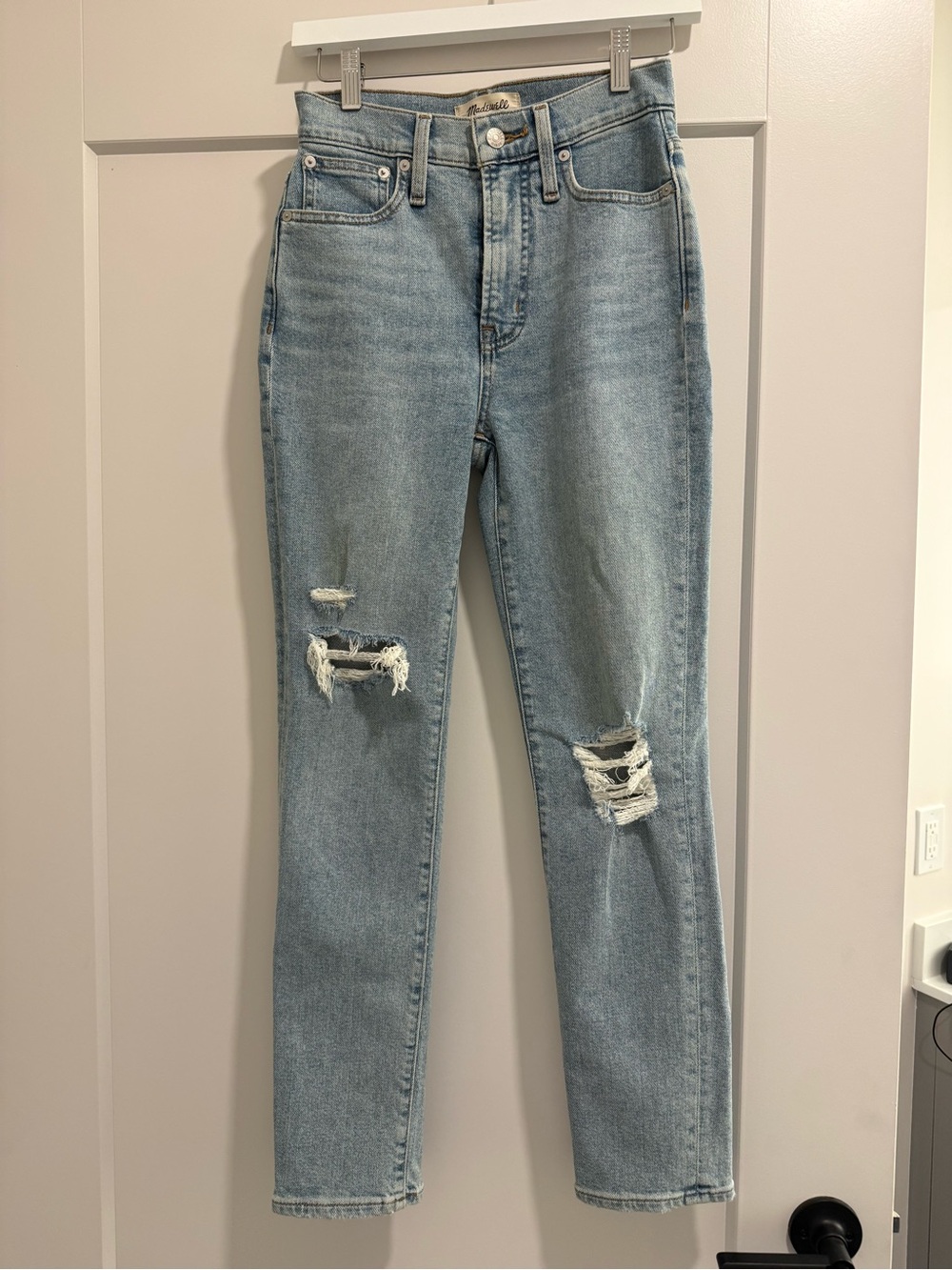 Madewell Light Blue Distressed Skinny Jeans